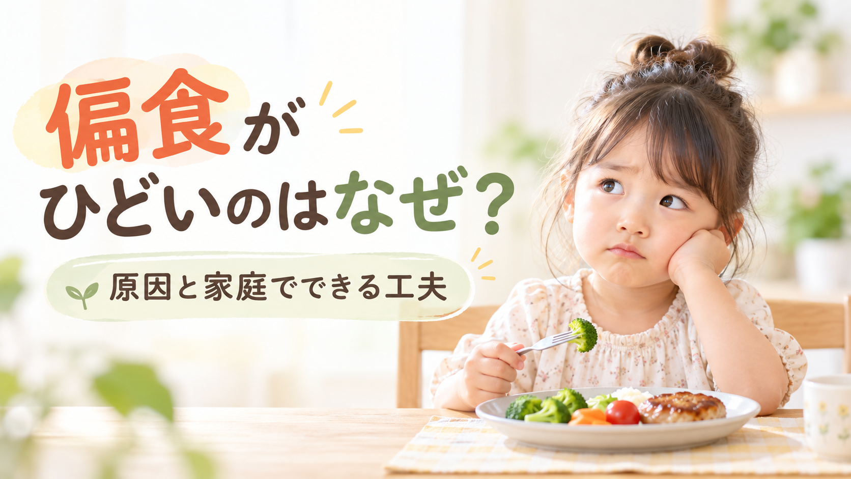 子どもの偏食の原因と家庭でできる工夫を紹介する記事のアイキャッチ画像